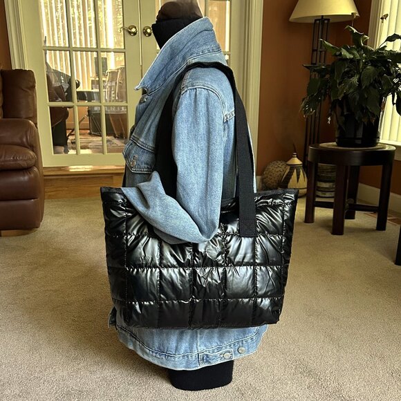 New PUFFER TOTE BAG Black 👜 - Picture 2 of 6
